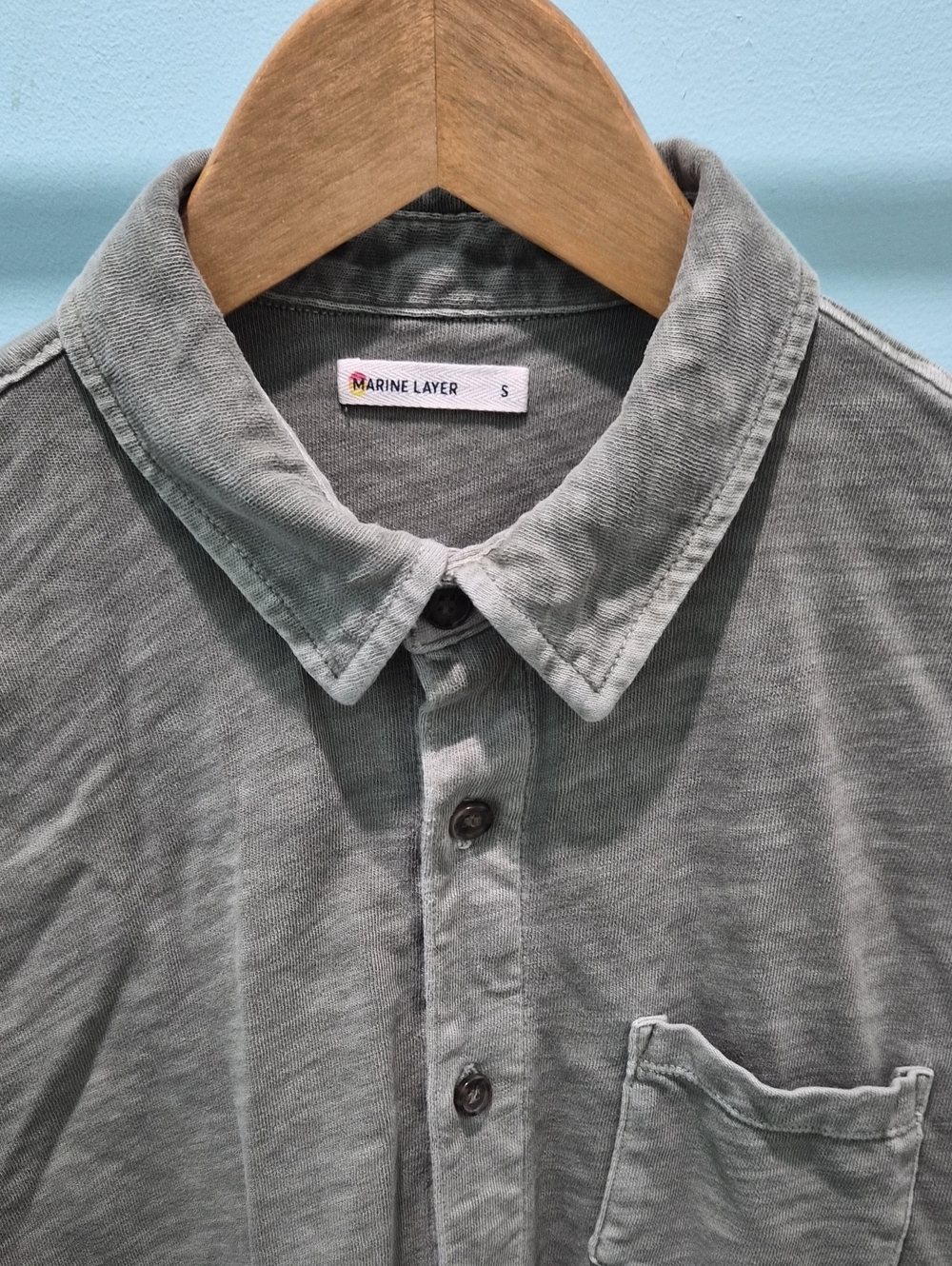 Marine Layer olive green Garment-Dyed Button-Down Shirt